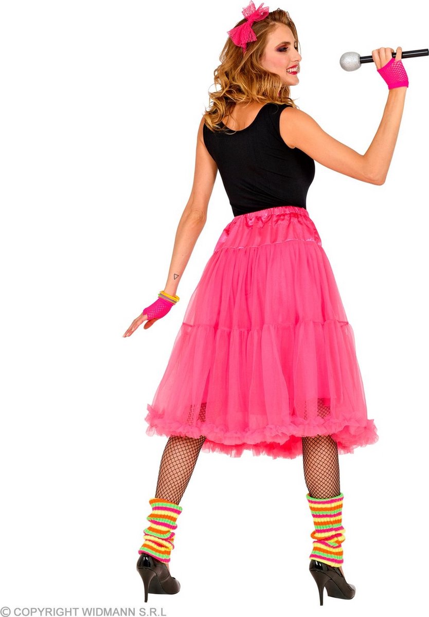 Knielange Tulle Rok Petticoat 65 Centimeter Roze Vrouw | One Size | Carnaval kostuum | Verkleedkleding